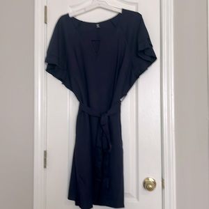 SHEIN navy dress with tie waist. Size 3xl never worn.